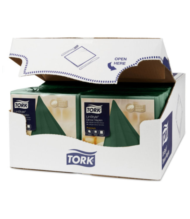 Tork LinStyle® servet 39x39cm 1/4-vouw mountain pine green 12x50
