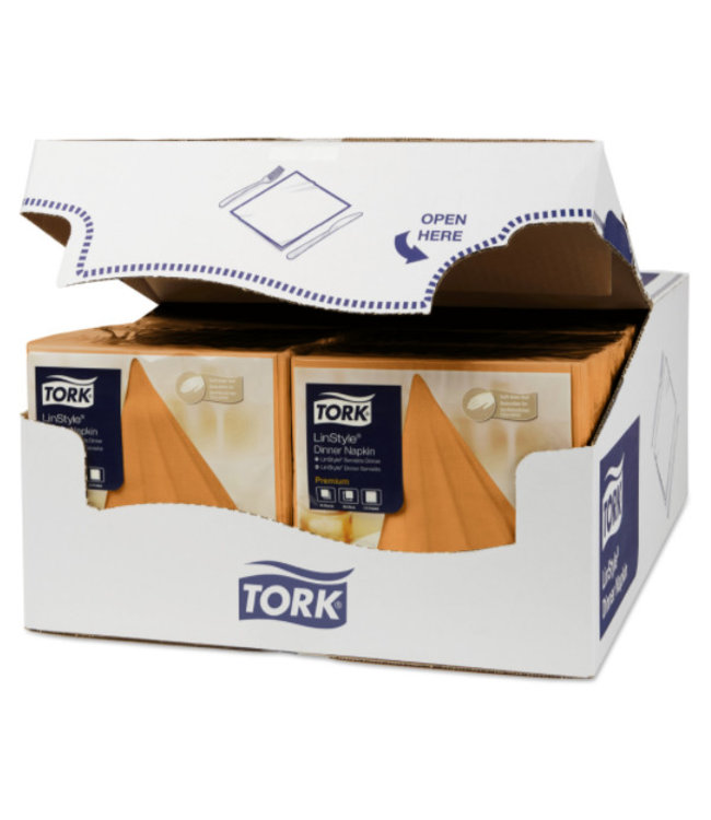 Tork LinStyle® servet 39x39cm 1/4-vouw orange 12x50
