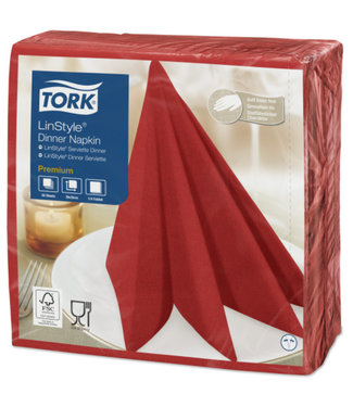 Tork Tork LinStyle® servet 39x39cm 1/4-vouw rood 12x50