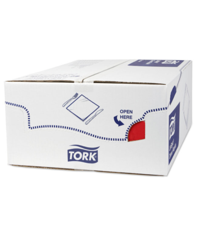 Tork LinStyle® servet 39x39cm 1/4-vouw rood 12x50