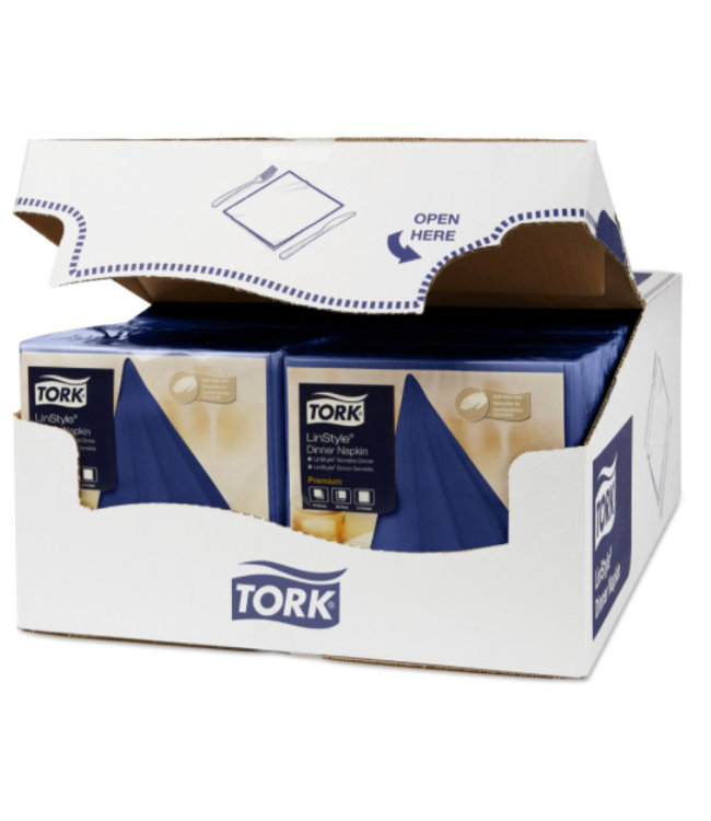 Tork LinStyle® servet 39x39cm 1/4-vouw midnight blue 12x50