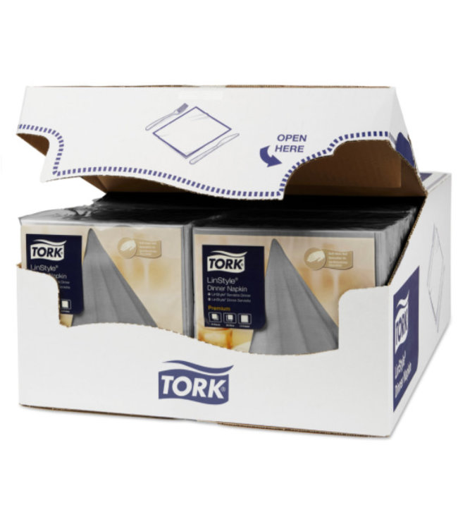 Tork LinStyle® servet 39x39cm 1/4-vouw grijs 12x50