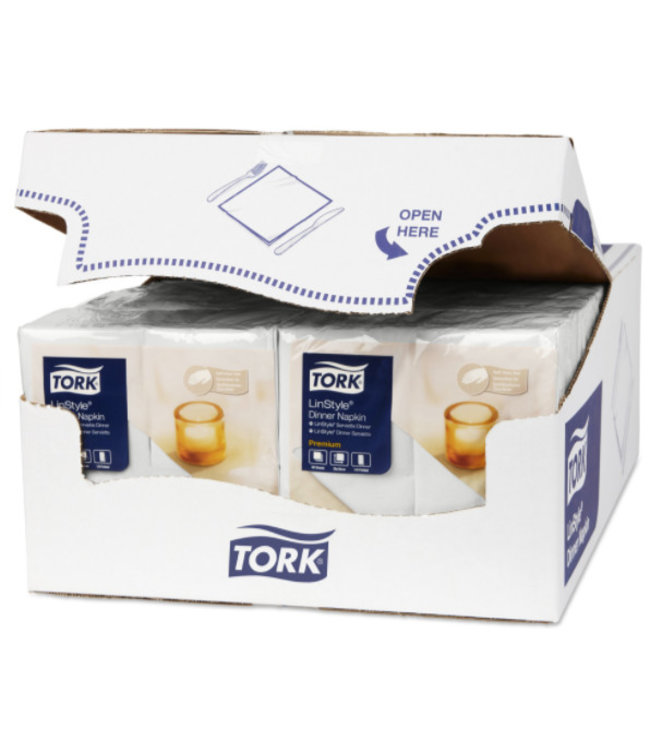 Tork LinStyle® servet 39x39cm 1/8-vouw wit 12x50