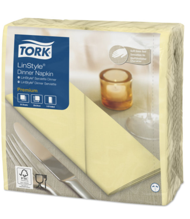 Tork LinStyle® servet 39x39cm 1/8-vouw champagne 12x50