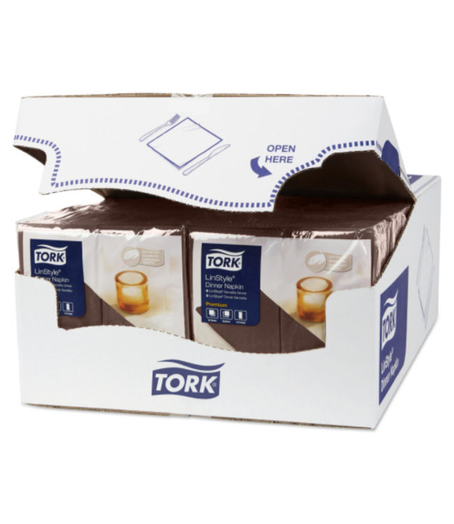 Tork LinStyle® servet 39x39cm 1/8-vouw cocoa 12x50
