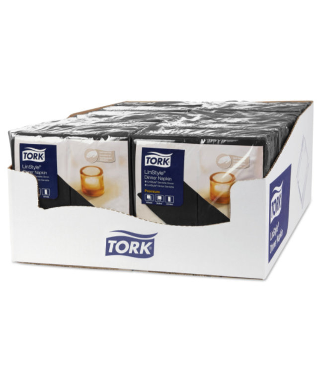 Tork LinStyle® servet 39x39cm 1/8-vouw zwart 12x50