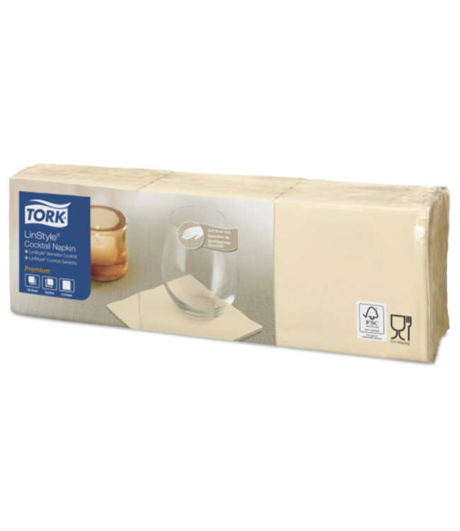 Tork LinStyle® servet 23x23cm 1/4-vouw cream 10x150