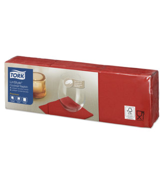 Tork Tork LinStyle® servet 23x23cm 1/4-vouw rood 10x150