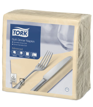 Tork Tork tissue servet 39x39cm 3-laags 1/4-vouw cream 12x100
