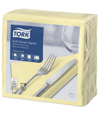 Tork Tork tissue servet 39x39cm 3-laags 1/4-vouw champagne 12x100