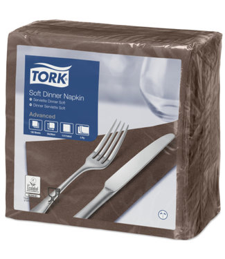 Tork Tork tissue servet 39x39cm 3-laags 1/4-vouw cocoa 12x100