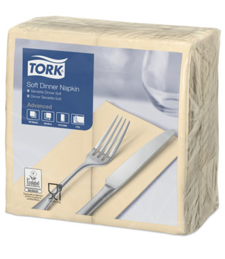 Tork Tork tissue servet 39x39cm 3-laags 1/8-vouw cream 12x100