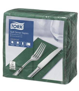 Tork Tork tissue servet 39x39cm 3-laags 1/8-vouw mountain pine green 12x100