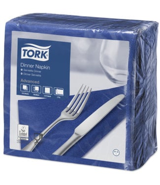 Tork Tork tissue servet 39x39cm 2-laags 1/4-vouw midnight blue 12x150