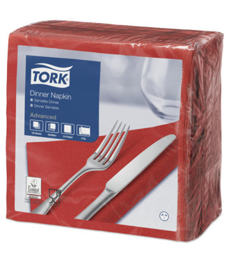 Tork Tork tissue servet 39x39cm 2-laags 1/4-vouw rood 12x150