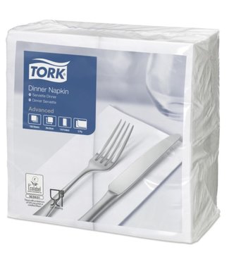 Tork Tork tissue servet 39x39cm 2-laags 1/8-vouw wit 12x150