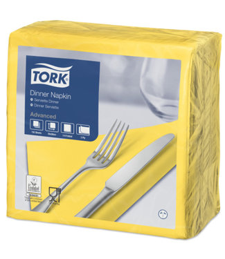 Tork Tork tissue servet 39x39cm 2-laags 1/4-vouw passion yellow 12x150