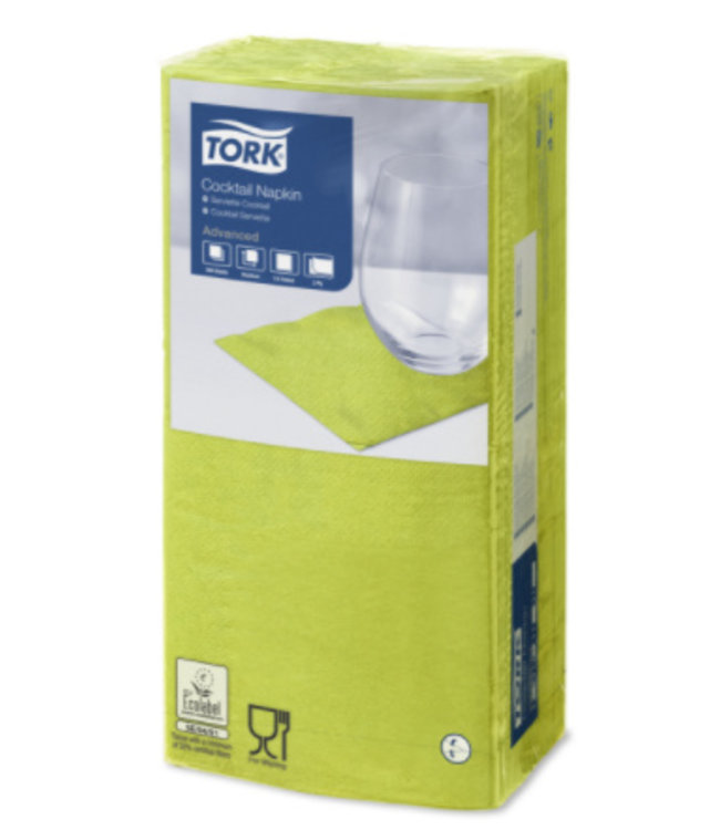 Tork tissue servet 23x23cm 2-laags 1/4-vouw pistachio 10x300