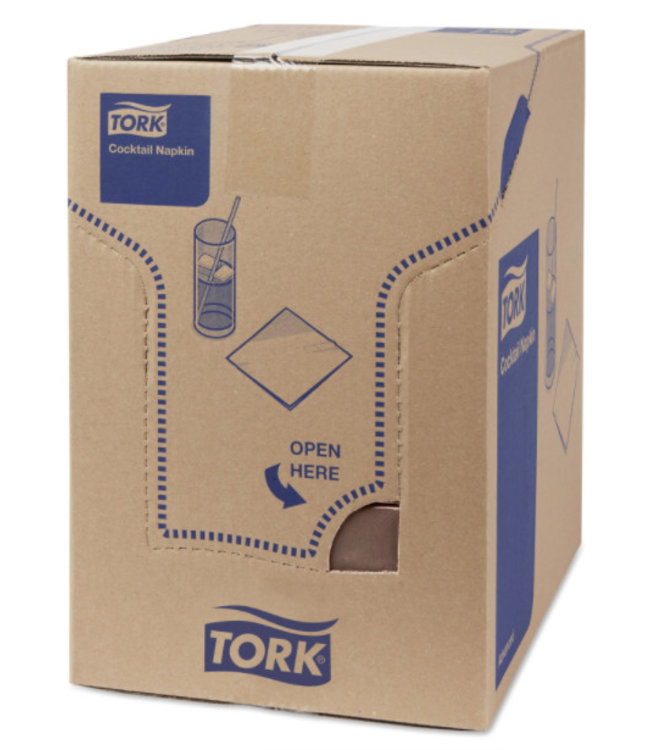 Tork tissue servet 23x23cm 2-laags 1/4-vouw cocoa 10x300