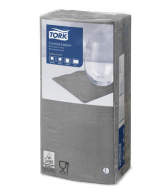 Tork Tork tissue servet 23x23cm 2-laags 1/4-vouw grijs 10x300