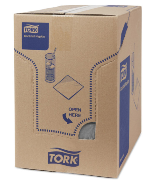Tork tissue servet 23x23cm 2-laags 1/4-vouw grijs 10x300