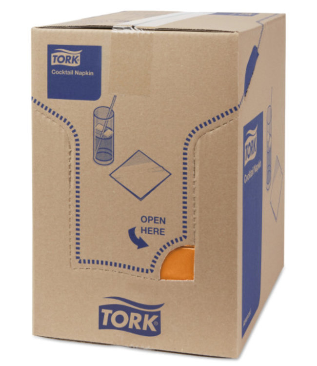 Tork tissue servet 23x23cm 2-laags 1/4-vouw orange 10x300