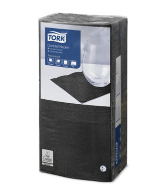 Tork Tork tissue servet 23x23cm 2-laags 1/4-vouw zwart 10x300
