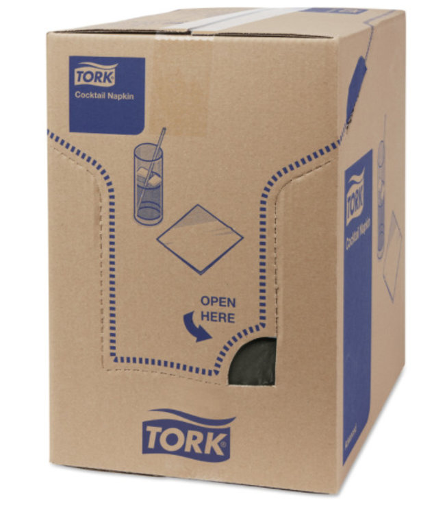 Tork tissue servet 23x23cm 2-laags 1/4-vouw zwart 10x300