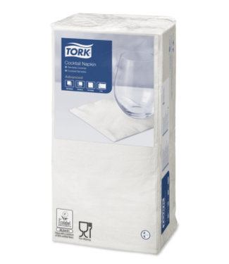 Tork Tork tissue servet 23x23cm 2-laags 1/4-vouw wit 10x300