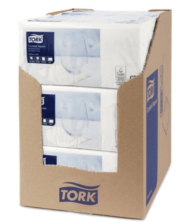 Tork tissue servet 23x23cm 2-laags 1/4-vouw wit 10x300
