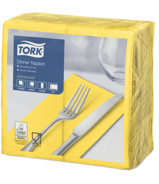 Tork Tork tissue servet 39x39cm 2-laags 1/8-vouw passion yellow 12x150