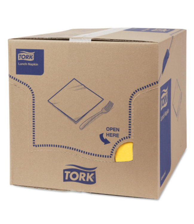 Tork tissue servet 33x33cm 3-laags 1/8-vouw passion yellow 10x150