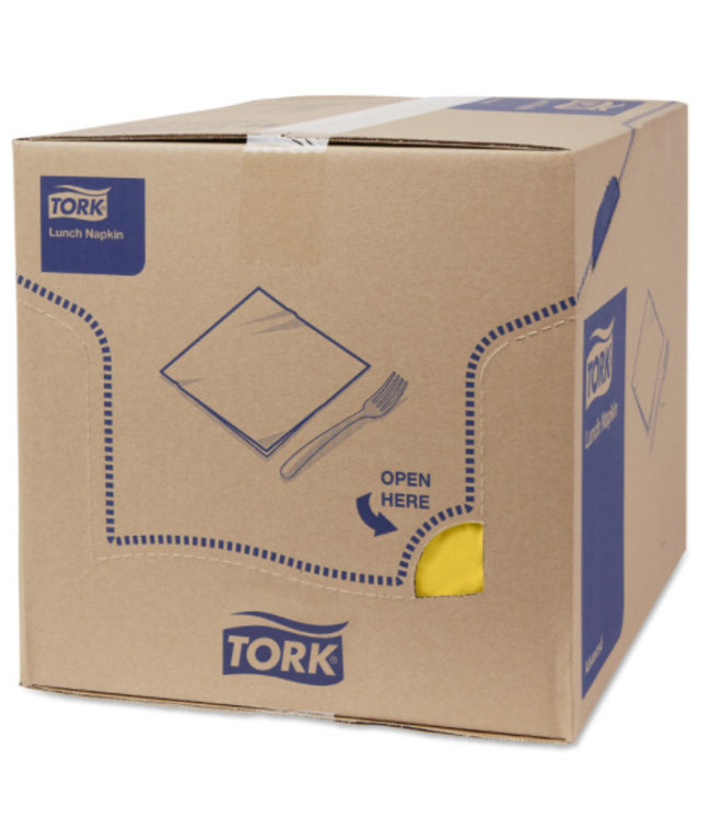 Tork tissue servet 33x33cm 2-laags 1/4-vouw passion yellow 10x200