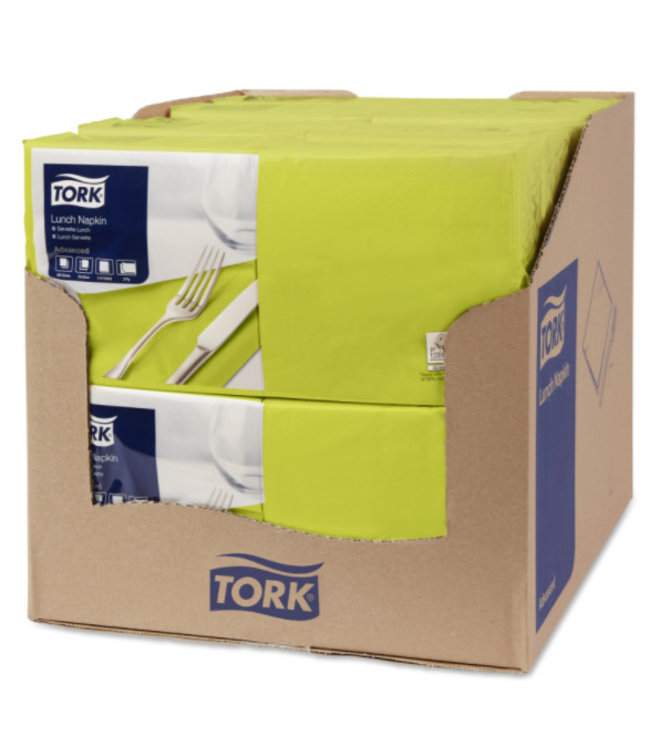Tork tissue servet 33x33cm 2-laags 1/4-vouw pistachio 10x200