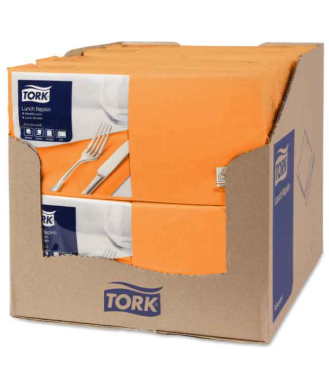 Tork tissue servet 33x33cm 2-laags 1/4-vouw orange 10x200