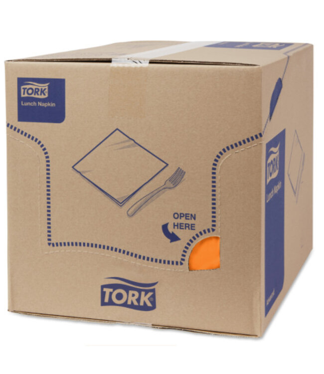 Tork tissue servet 33x33cm 2-laags 1/4-vouw orange 10x200