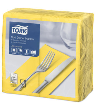 Tork Tork tissue servet 39x39cm 3-laags 1/8-vouw passion yellow 12x100