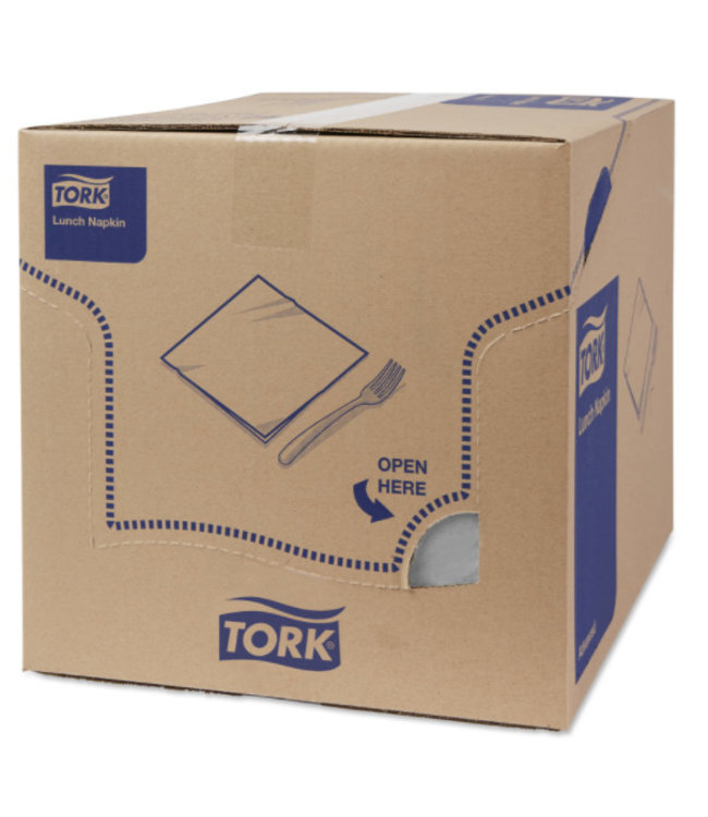 Tork tissue servet 33x33cm 3-laags 1/4-vouw grijs 10x150