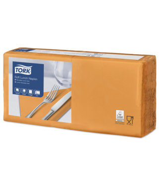 Tork Tork tissue servet 33x33cm 3-laags 1/4-vouw oranje 10x150