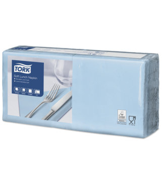 Tork Tork tissue servet 33x33cm 3-laags 1/4-vouw licht blauw 10x150