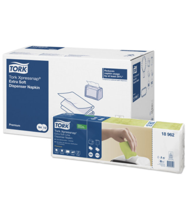 Tork Xpressnap® dispenserservet 21,6x16,5cm 2-laags 1/2-vouw lime