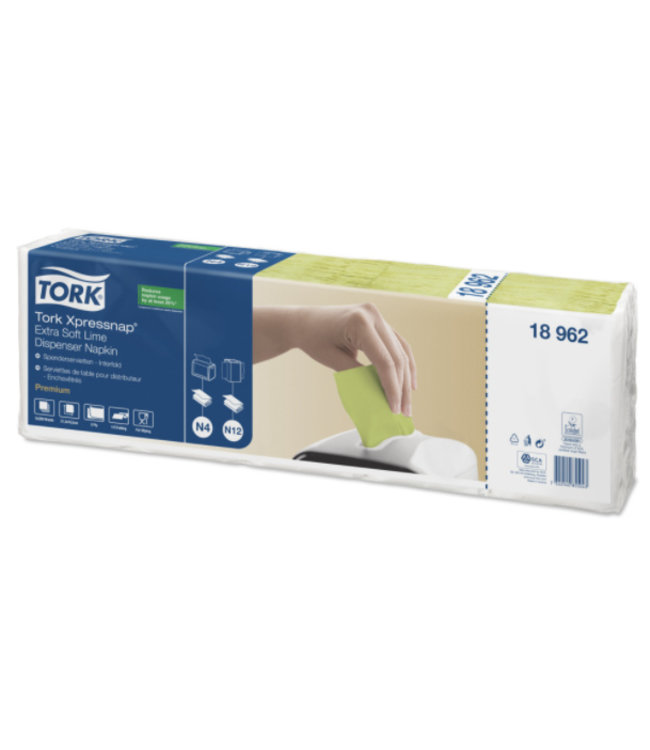Tork Xpressnap® dispenserservet 21,6x16,5cm 2-laags 1/2-vouw lime