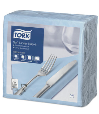 Tork Tork tissue servet 39x39cm 3-laags 1/4-vouw Lichtblauw 12x100