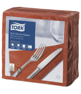 Tork Tork tissue servet 39x39cm 3-laags 1/4-vouw Terracotta 12x100