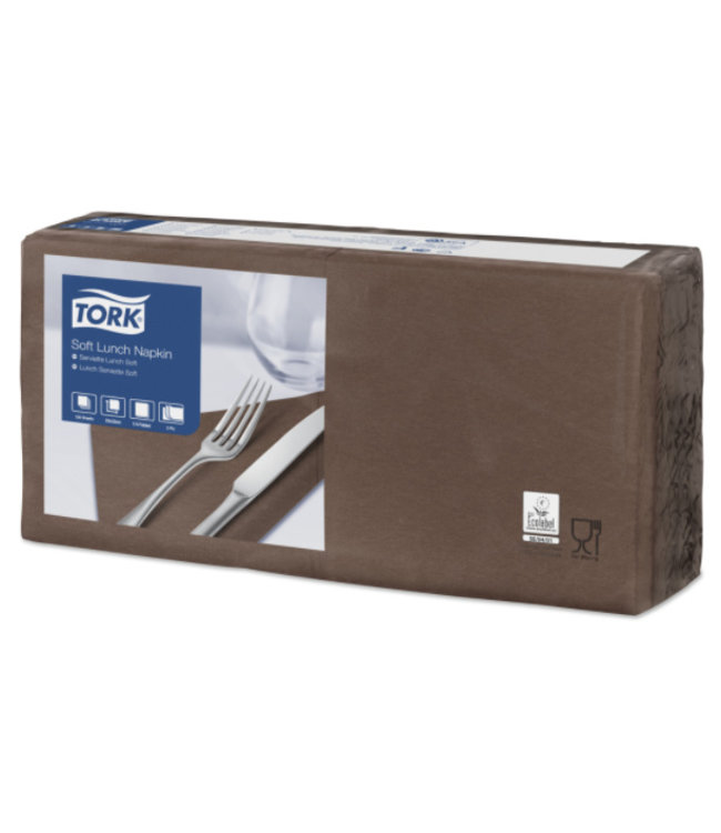 Tork tissue servet 33x33cm 3-laags 1/4-vouw bruin 10x150