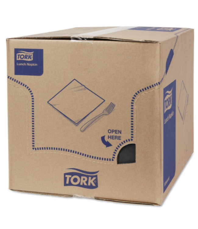Tork tissue servet 33x33cm 3-laags 1/8-vouw zwart 10x150