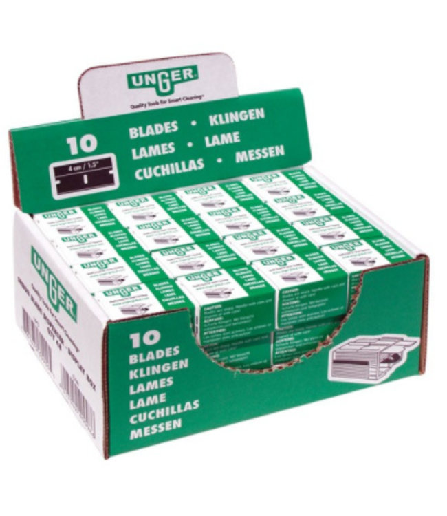 Unger Mesjes voor veiligheidsschraper 4 cm - 10 mesjes in plastic box