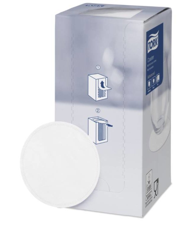 Tork onderzetter 8-laags Ø9cm Wit 12x250