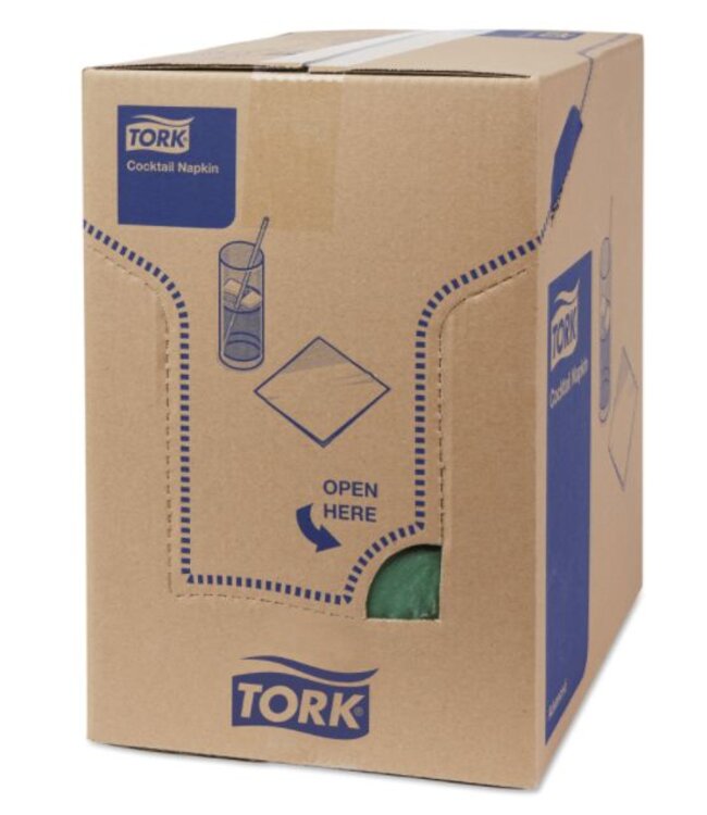 Tork tissue servet 23x23cm 2-laags 1/4-vouw donkergroen 10x300