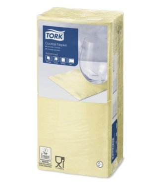 Tork Tork tissue servet 23x23cm 2-laags 1/4-vouw Champagne 10x300